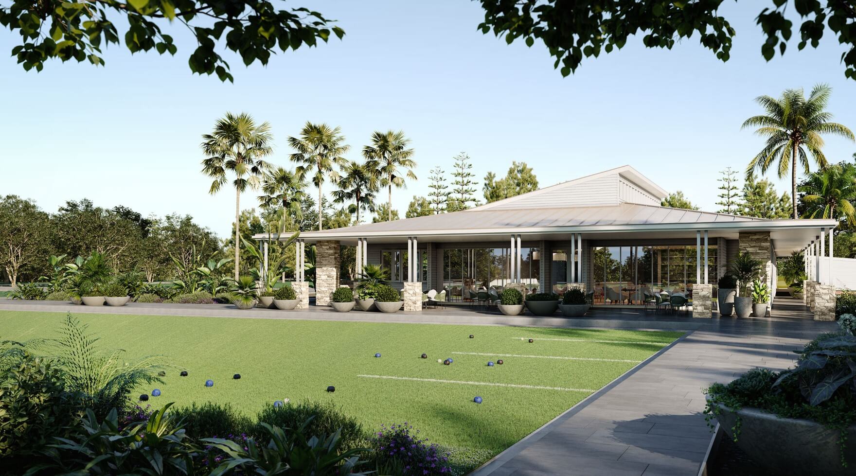 bowling green space at Clifton Yamba Resort